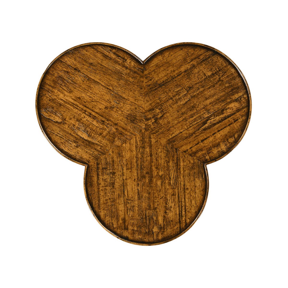 Trefoil Three-Tier Side Table - Country Walnut - English Georgian America