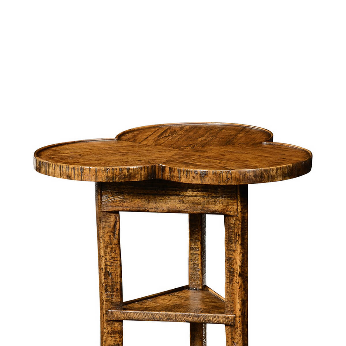 Trefoil Three-Tier Side Table - Country Walnut - English Georgian America
