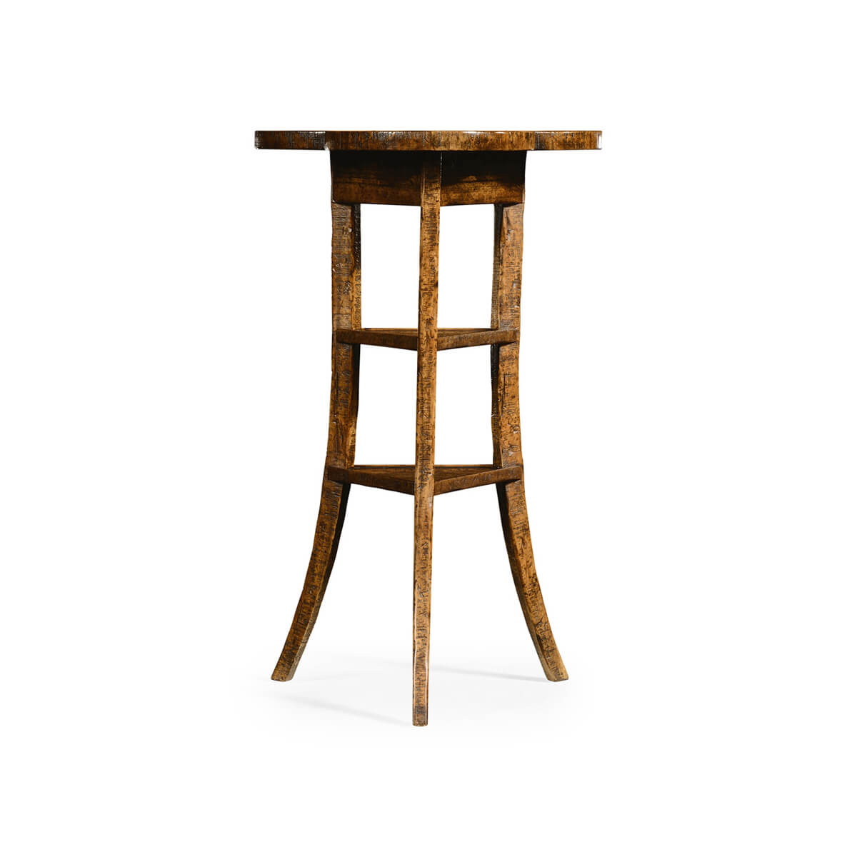 Trefoil Three-Tier Side Table - Country Walnut - English Georgian America