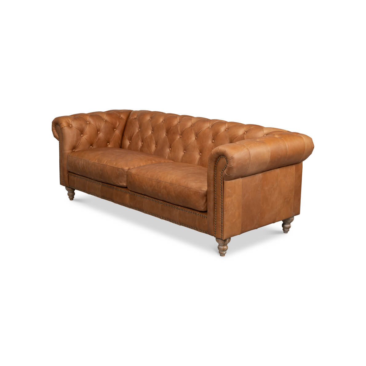 Tufted Leather Chesterfield Sofa - English Georgian America
