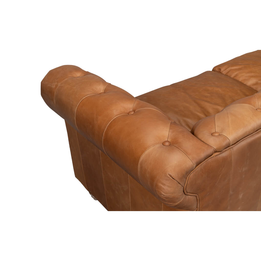 Tufted Leather Chesterfield Sofa - English Georgian America