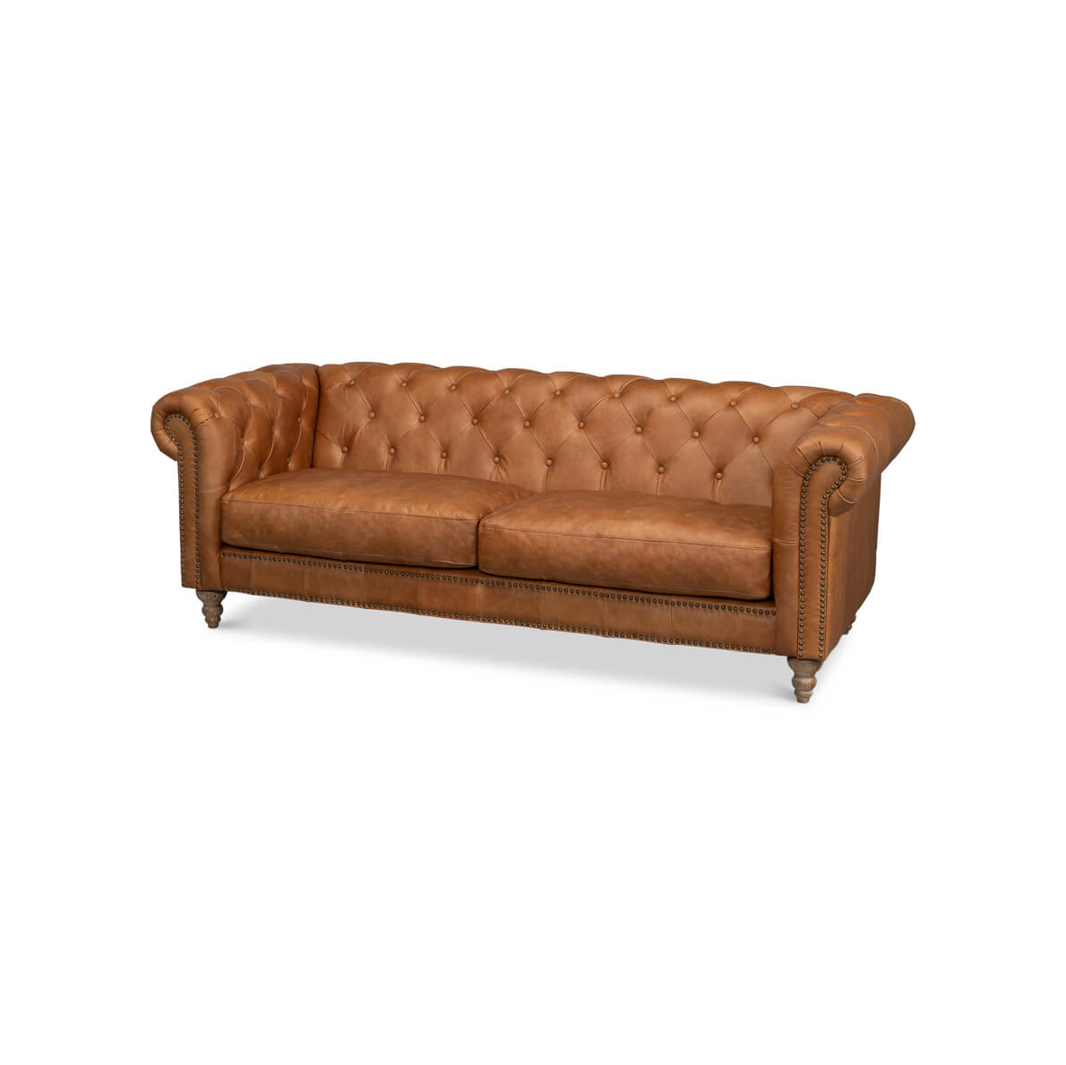 Tufted Leather Chesterfield Sofa - English Georgian America