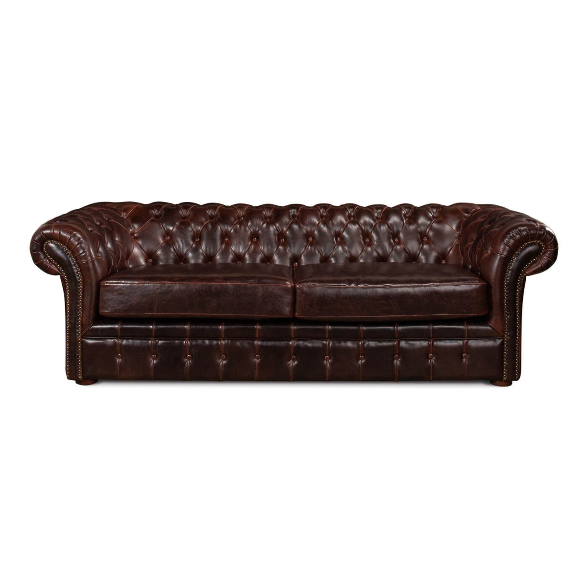 Tufted Leather Chesterfield Sofa - English Georgian America