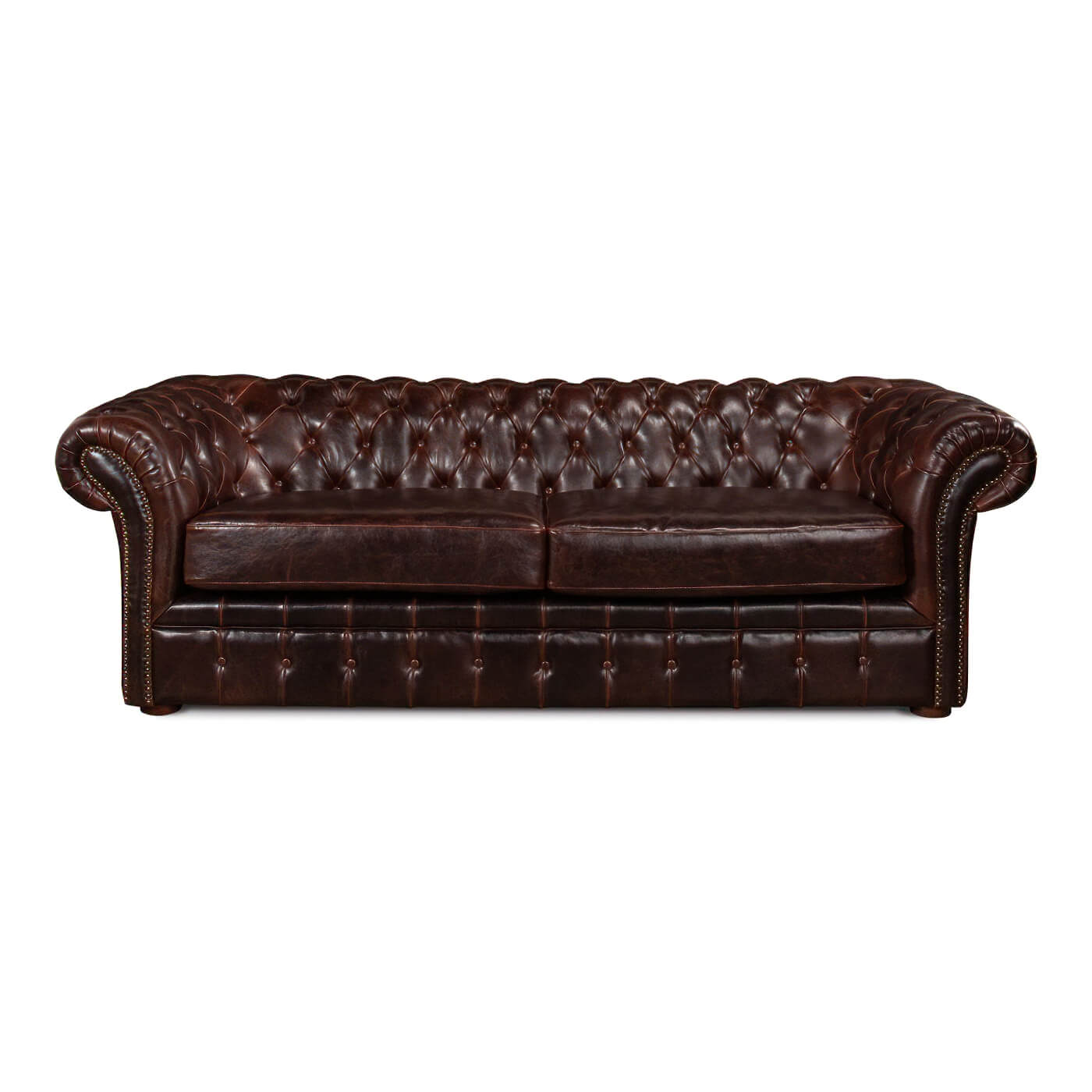 Tufted Leather Chesterfield Sofa - English Georgian America