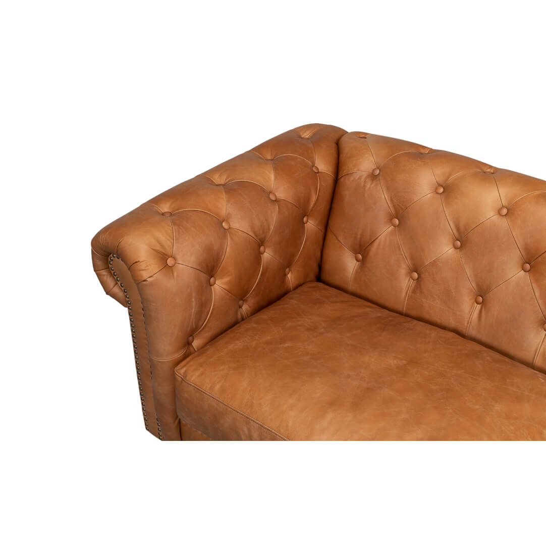 Tufted Leather Chesterfield Sofa - English Georgian America