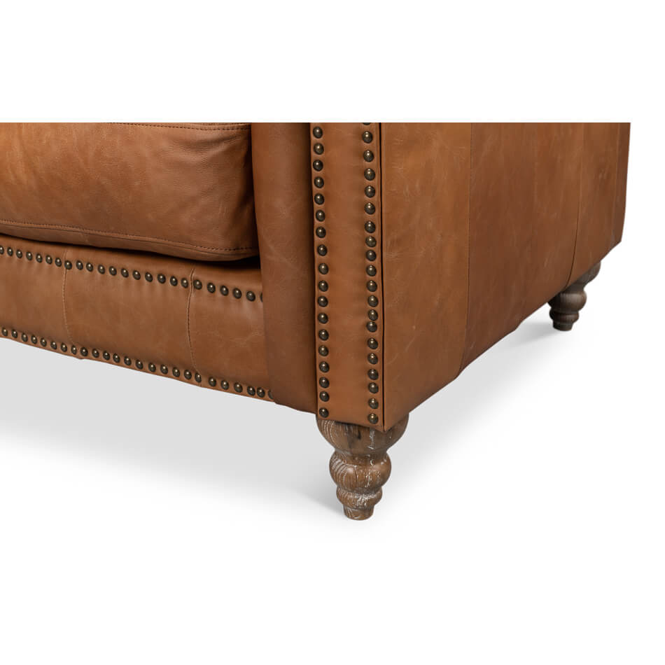 Tufted Leather Chesterfield Sofa - English Georgian America