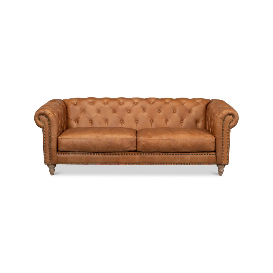 Tufted Leather Chesterfield Sofa - English Georgian America