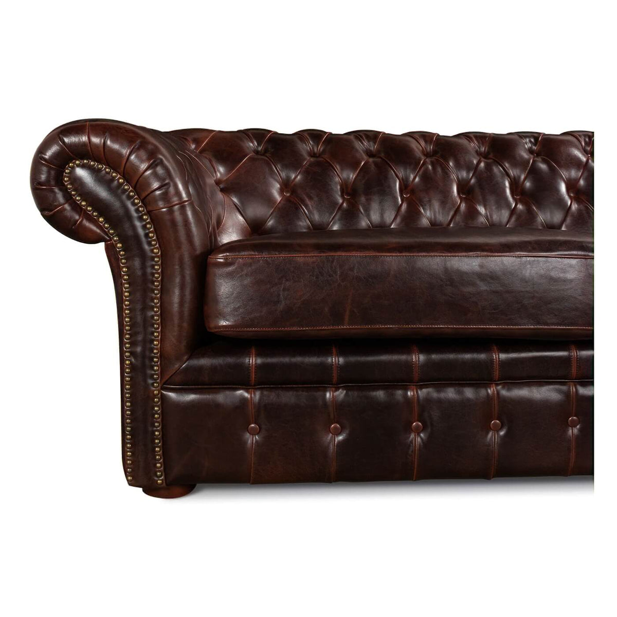 Tufted Leather Chesterfield Sofa - English Georgian America