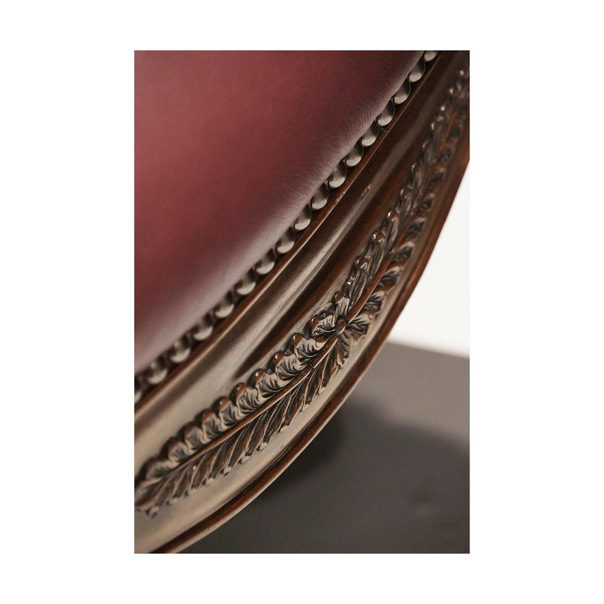 Tufted Red Leather Swivel Office Chair - English Georgian America