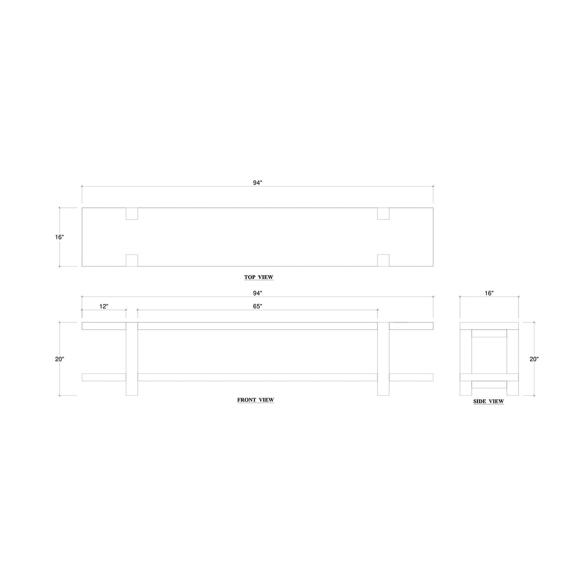 Two Tier Rustic Teak Media Console - English Georgian America