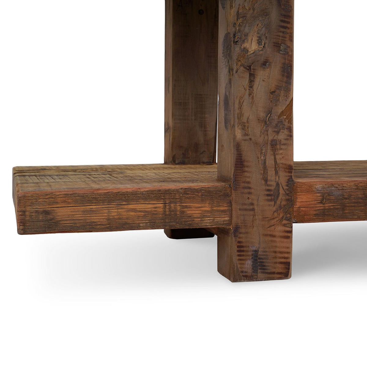 Two Tier Rustic Teak Media Console - English Georgian America