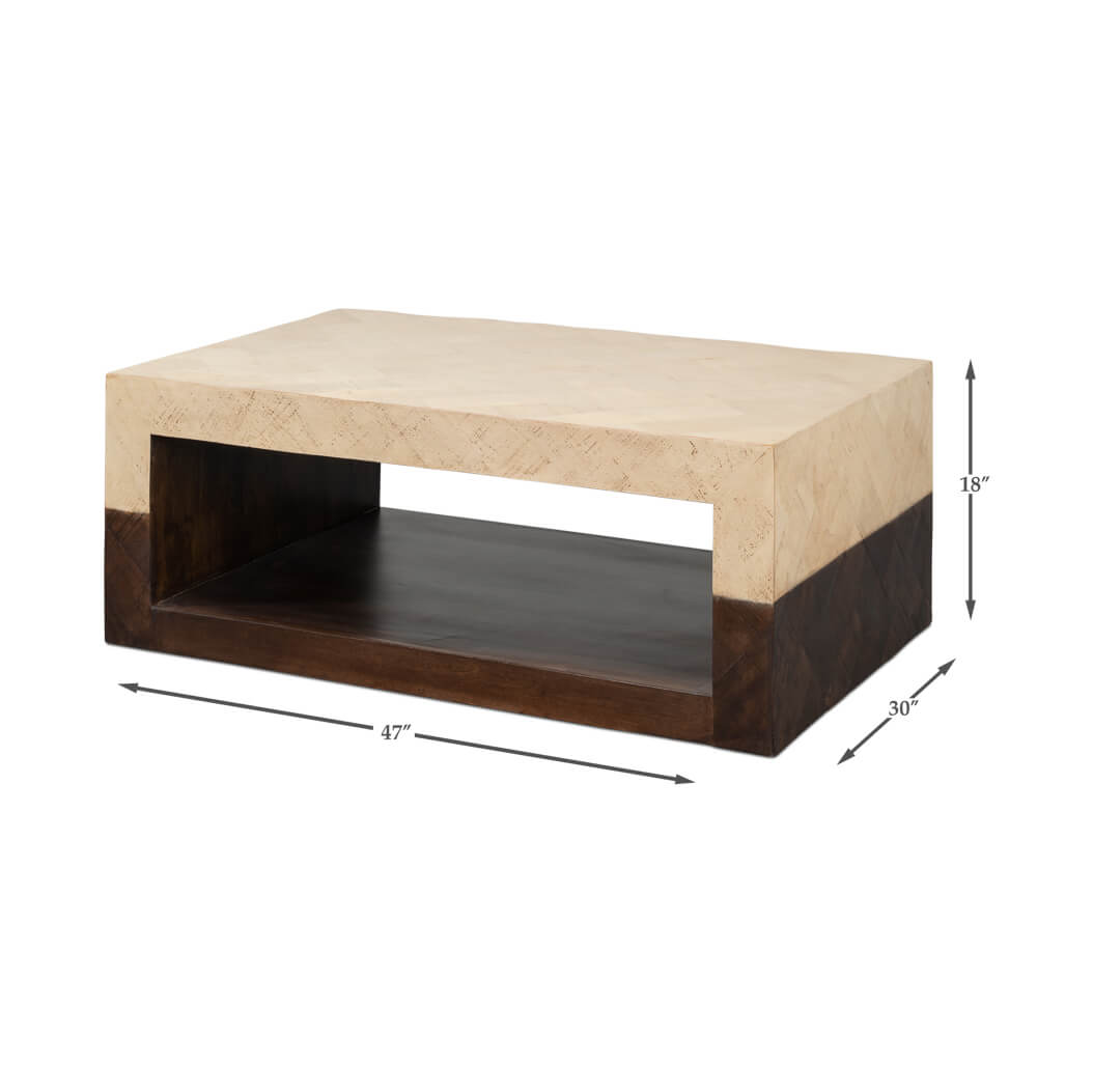 Two-Tone Geometric Coffee Table - English Georgian America