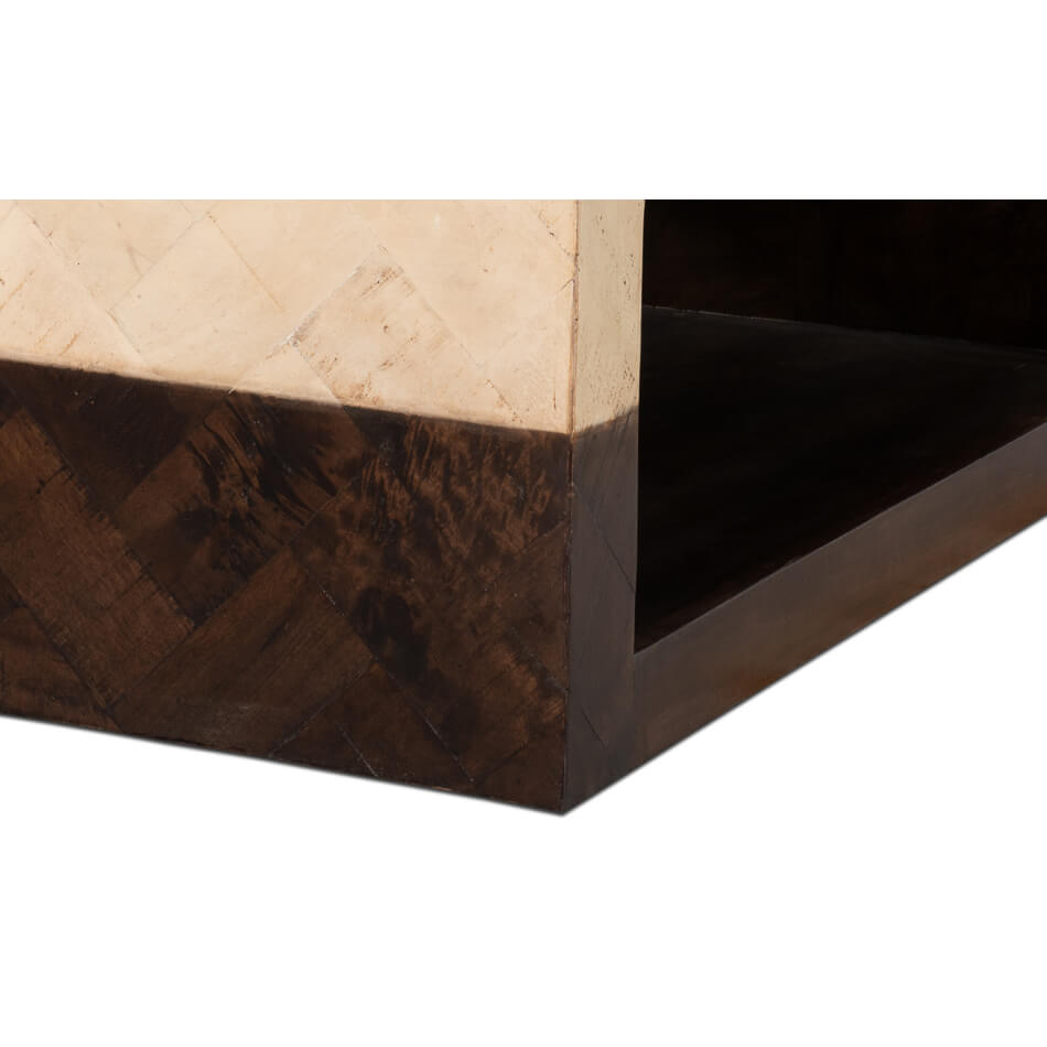 Two-Tone Geometric Coffee Table - English Georgian America