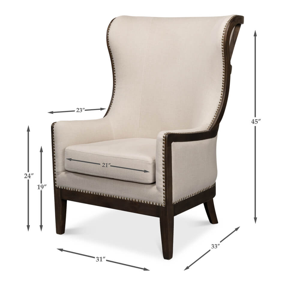 Updated Modern Classic Wingchair - English Georgian America