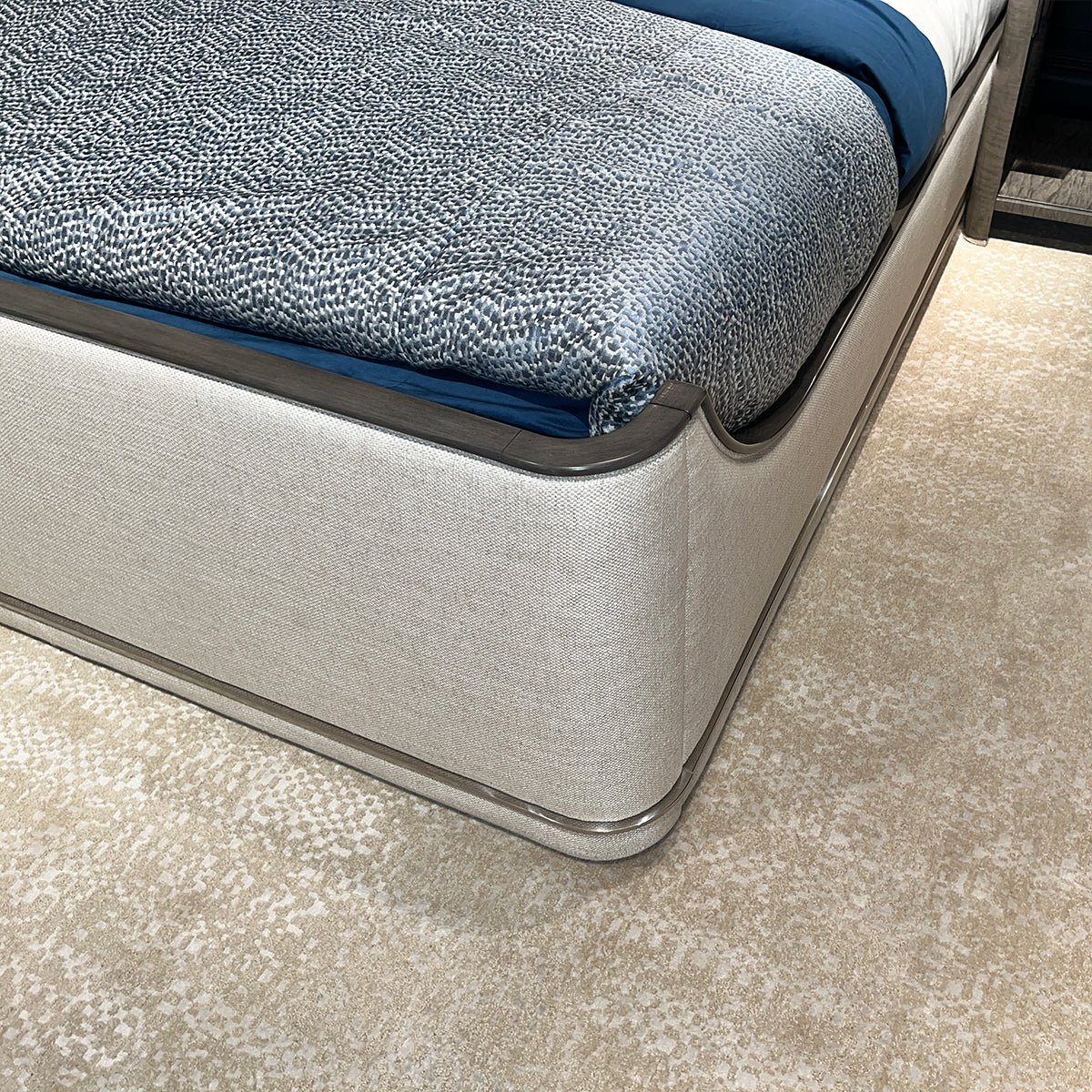 Upholstered Art Deco Bed - English Georgian America