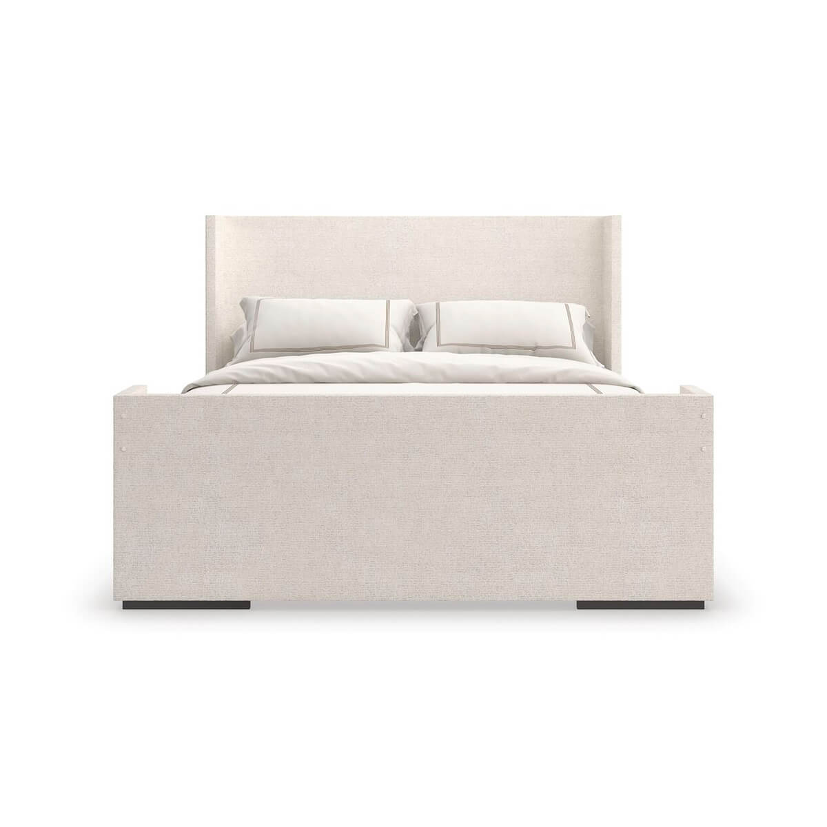 Upholstered King Size Minimalist Bed - English Georgian America