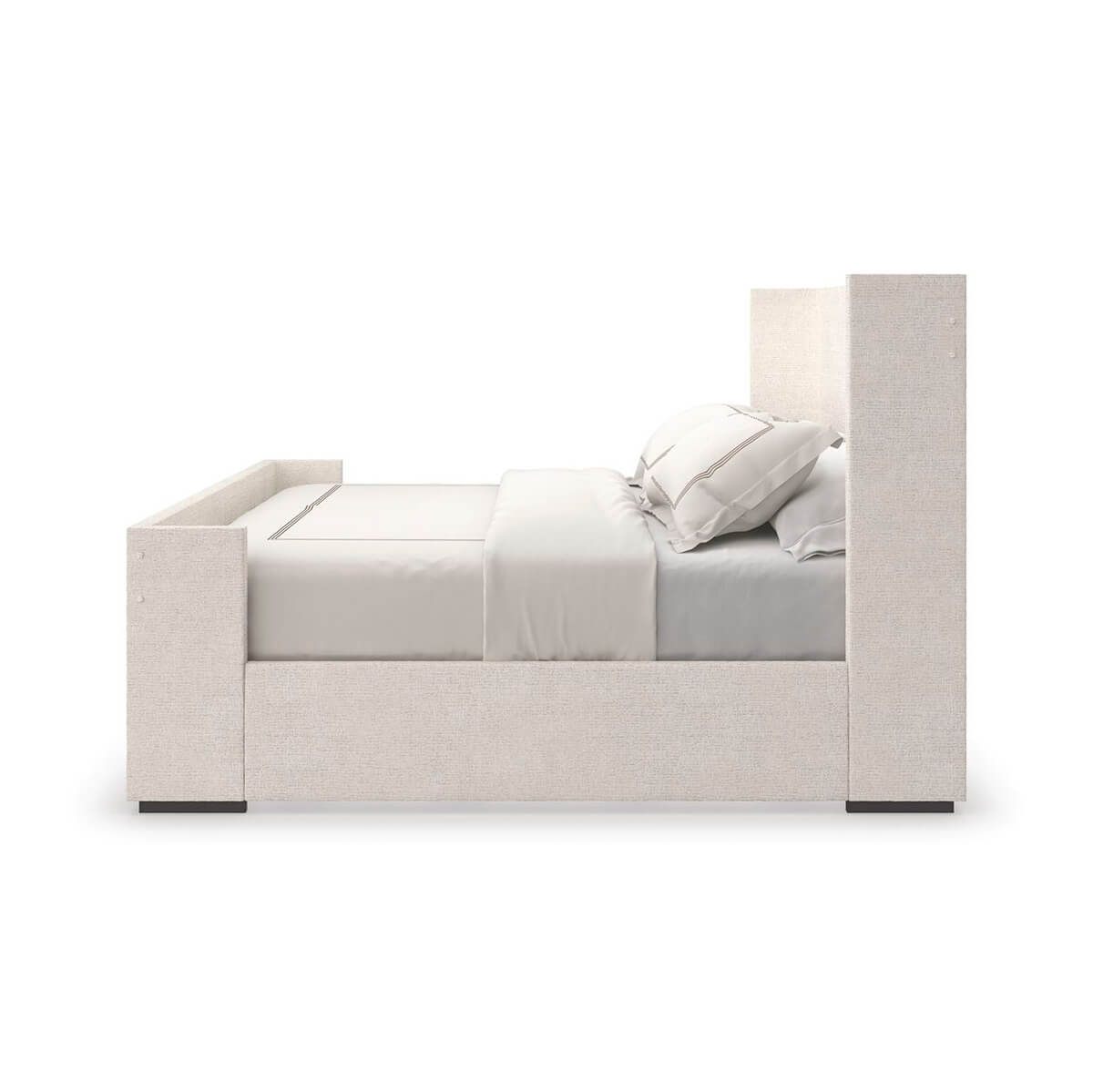 Upholstered King Size Minimalist Bed - English Georgian America