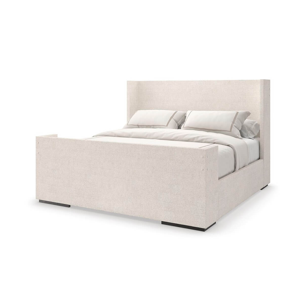 Upholstered Queen Size Minimalist Bed - English Georgian America