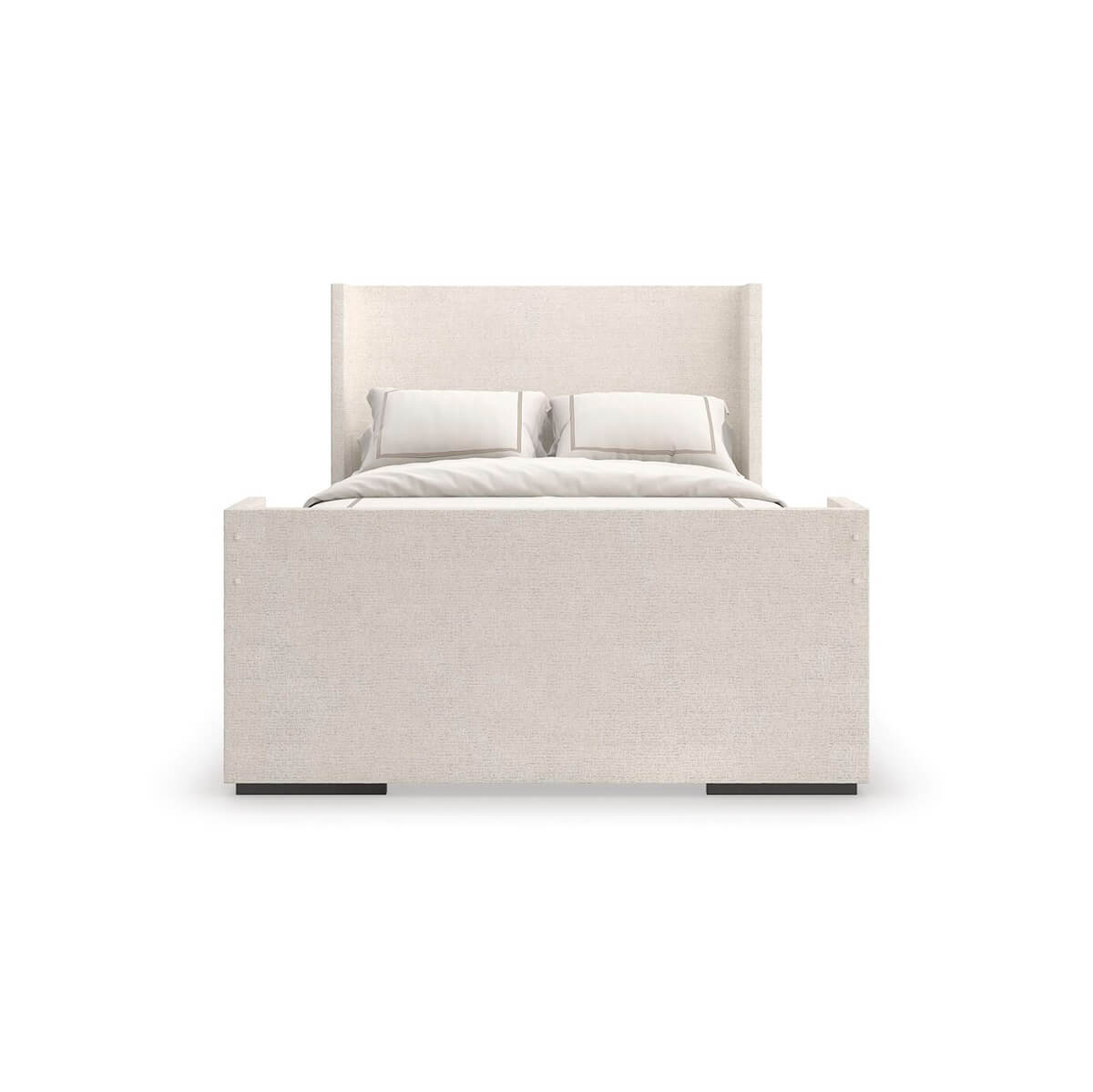 Upholstered Queen Size Minimalist Bed - English Georgian America