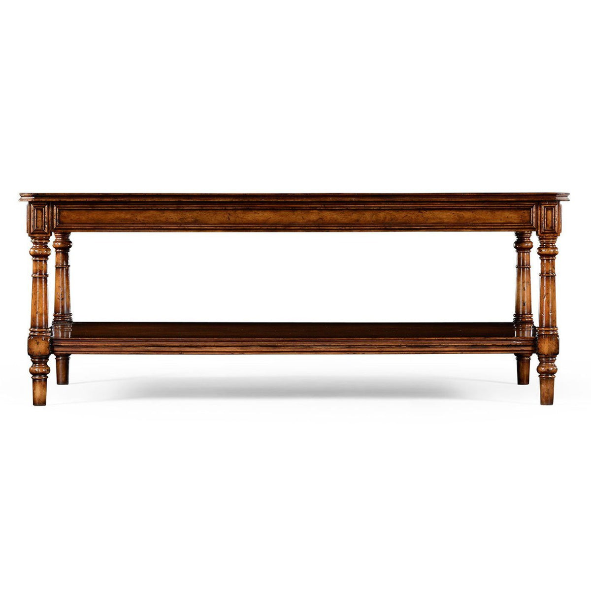 Victorian Style Walnut Coffee Table - English Georgian America