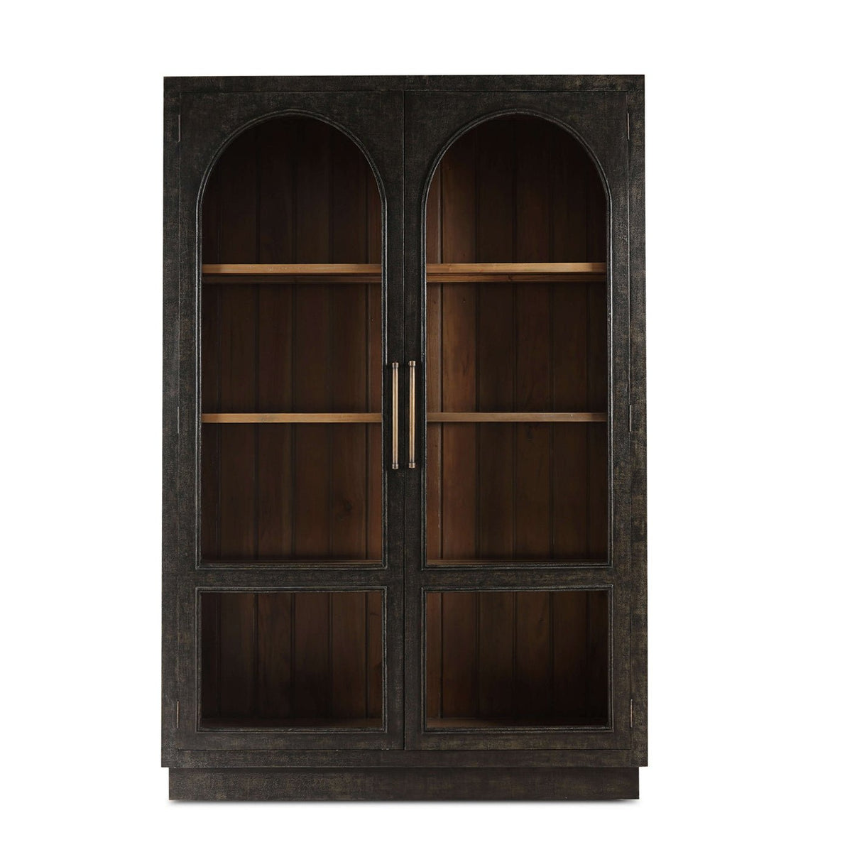 Vintage Black Display Cabinet - English Georgian America