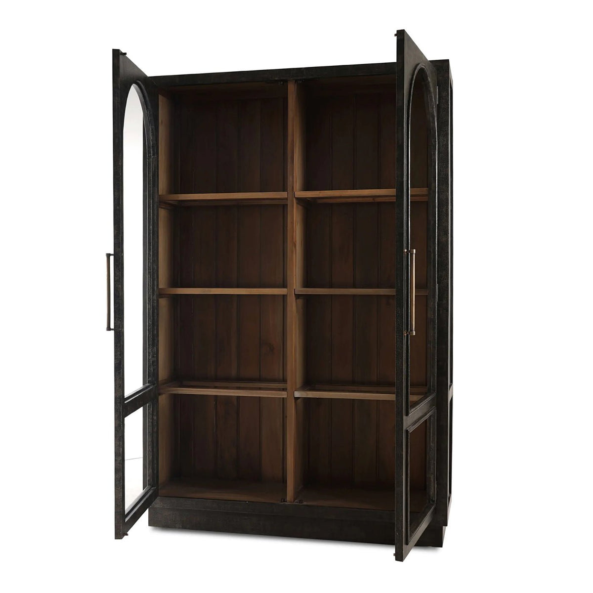 Vintage Black Display Cabinet - English Georgian America