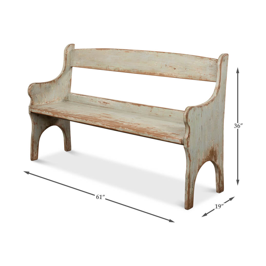 Vintage Farmhouse Bench - English Georgian America