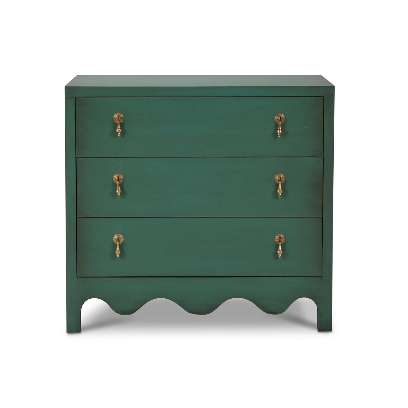 Vintage Green Bedside Chest - English Georgian America