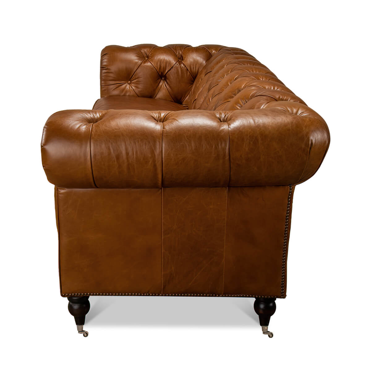 Vintage Style Classic Chesterfield Sofa - Cuban Cigar - English Georgian America