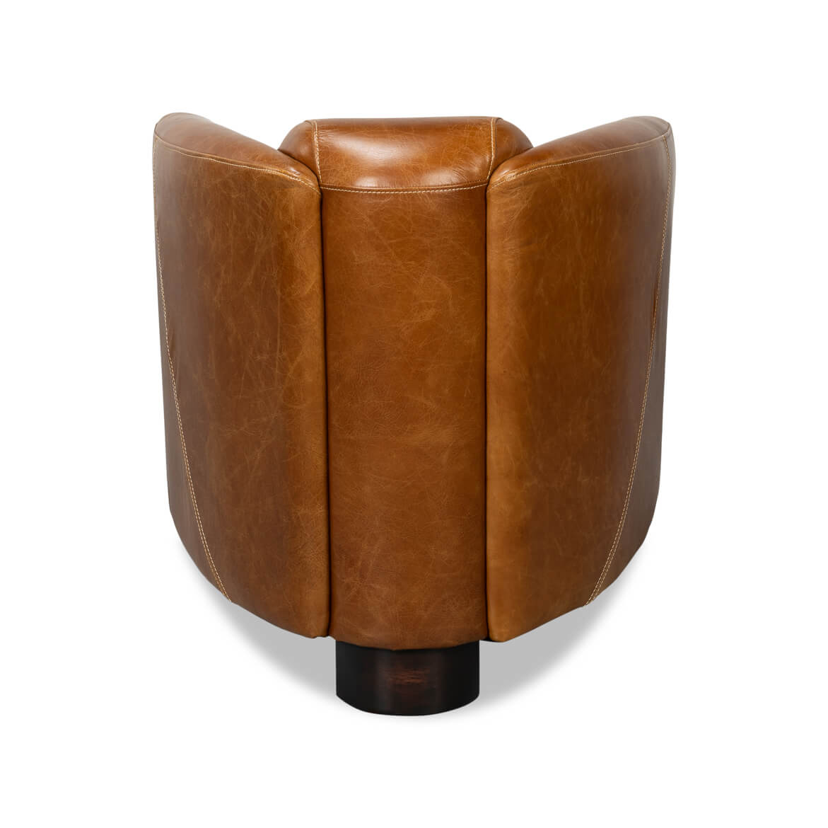 Vintage-Style Cuba Brown Leather Club Chair - English Georgian America