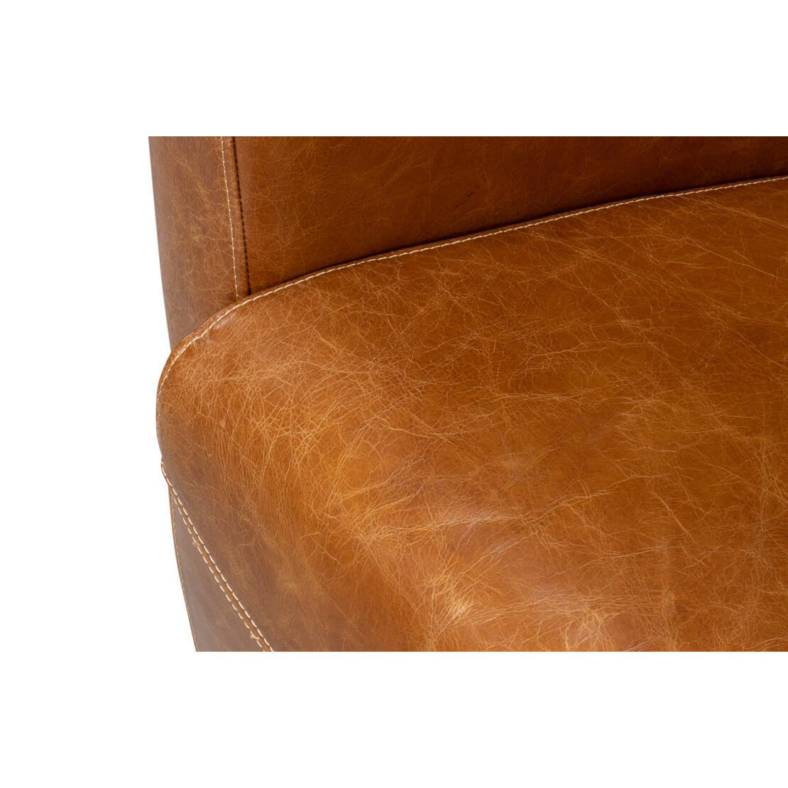 Vintage-Style Cuba Brown Leather Club Chair - English Georgian America