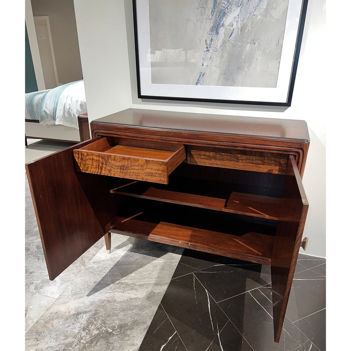 Walnut Art Deco Cabinet - English Georgian America