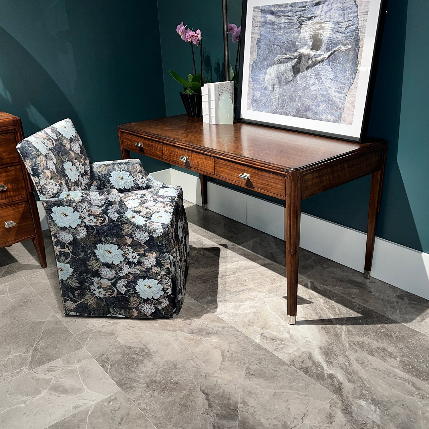 Walnut Art Deco Desk - English Georgian America