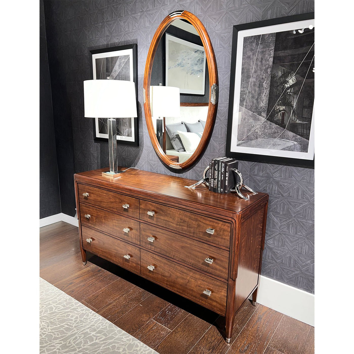 Walnut Art Deco Dresser - English Georgian America