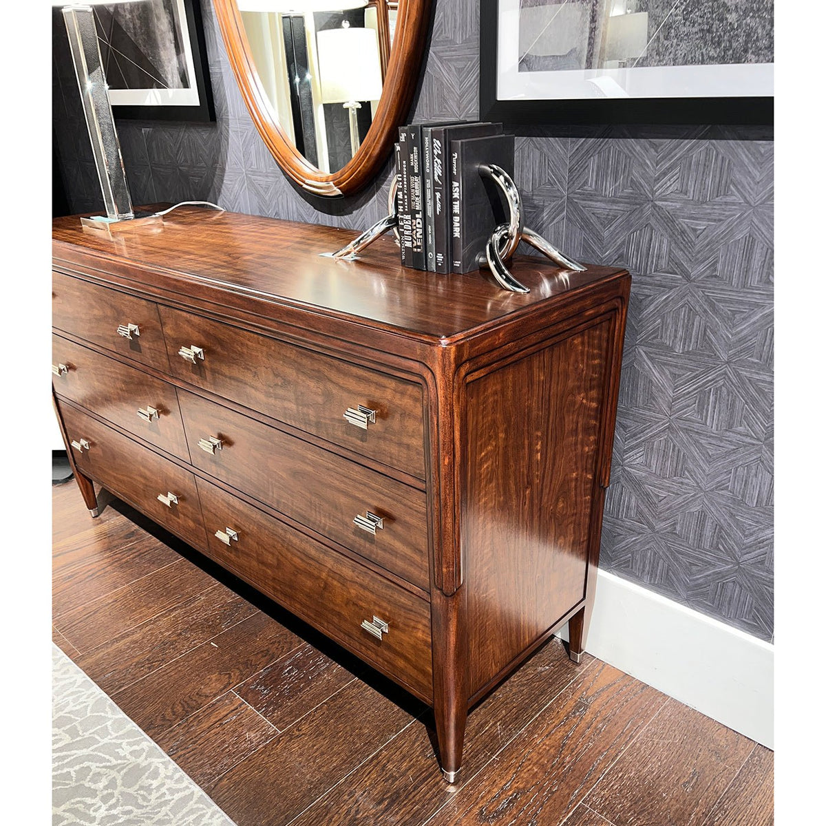 Walnut Art Deco Dresser - English Georgian America
