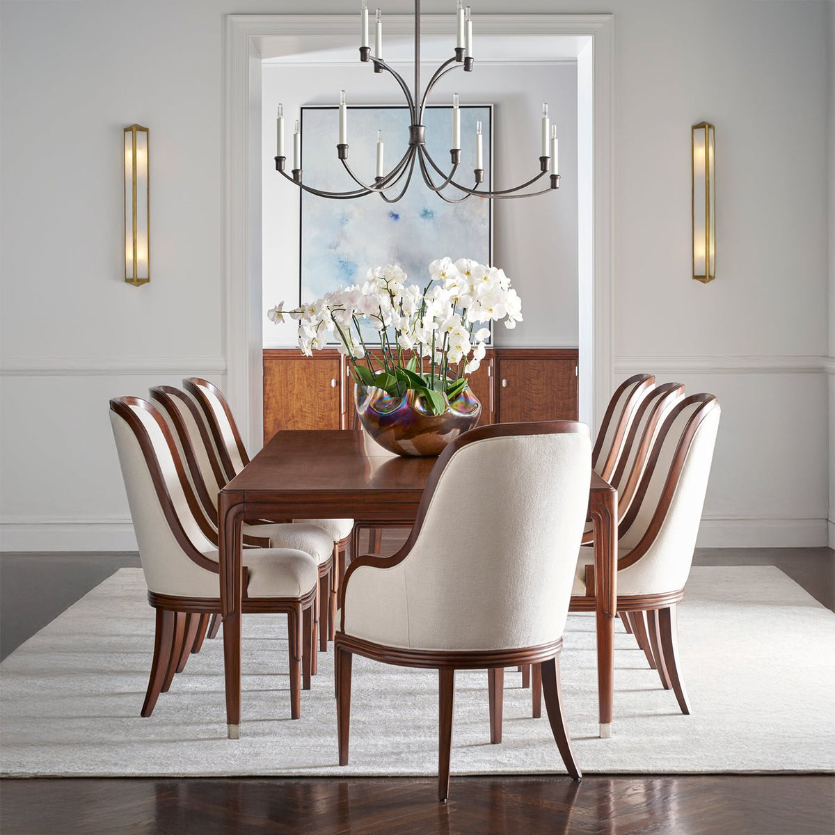 Walnut Art Deco Extension Dining Table - English Georgian America