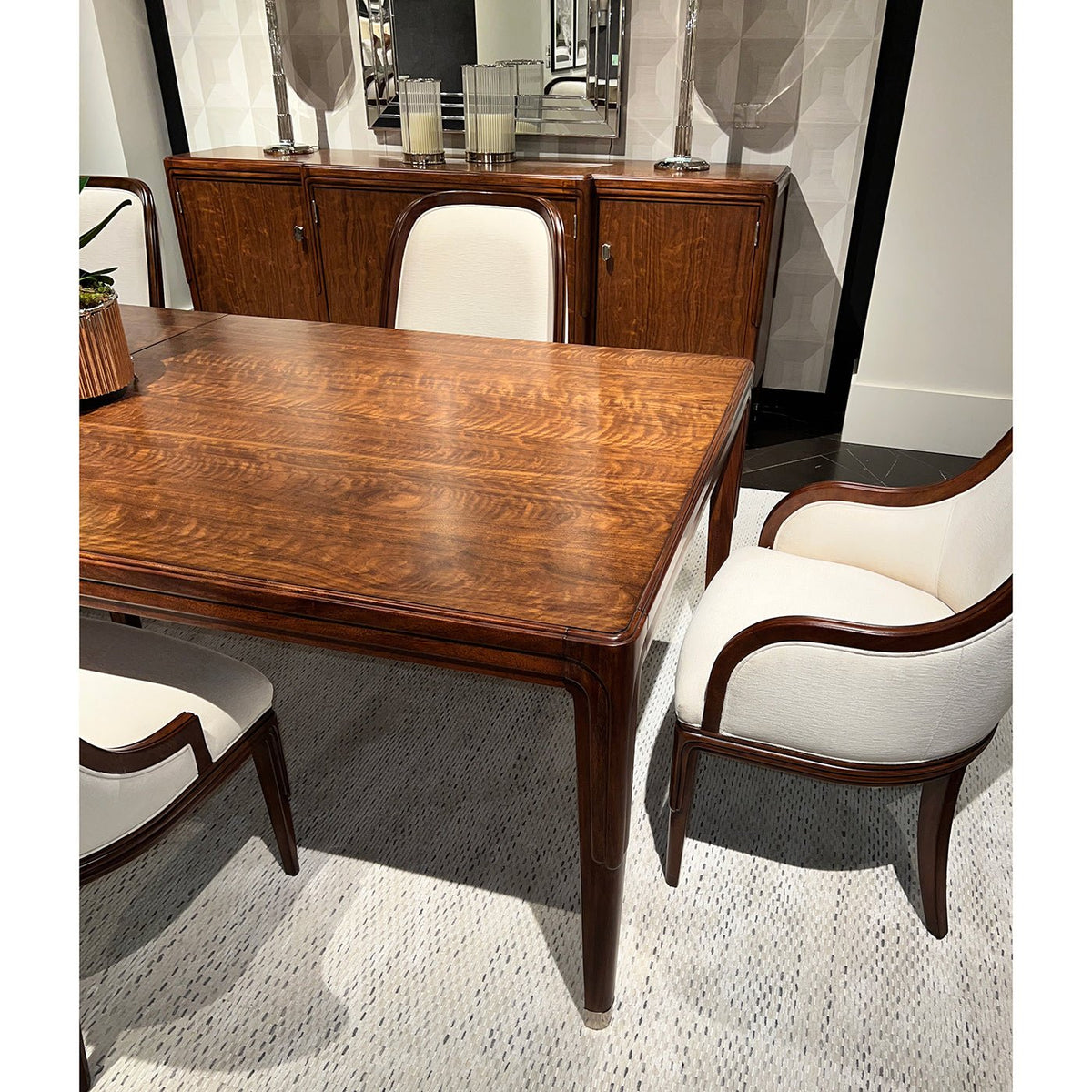 Walnut Art Deco Extension Dining Table - English Georgian America