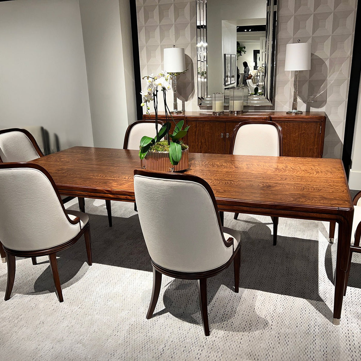 Walnut Art Deco Extension Dining Table - English Georgian America