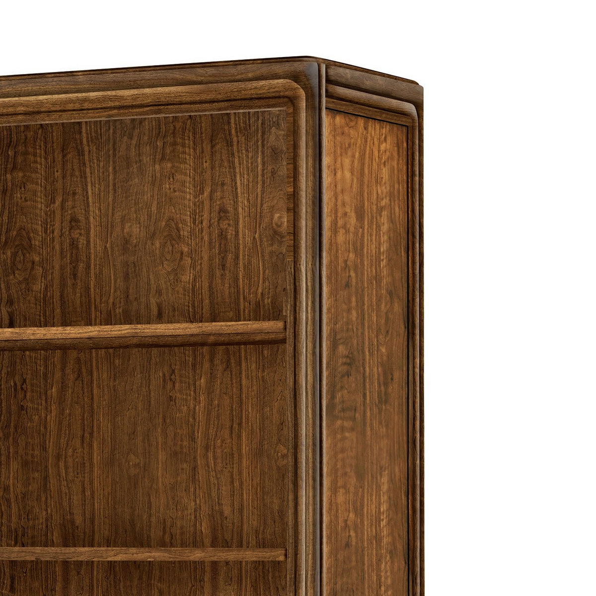 Walnut Art Deco Open Bookcase - English Georgian America