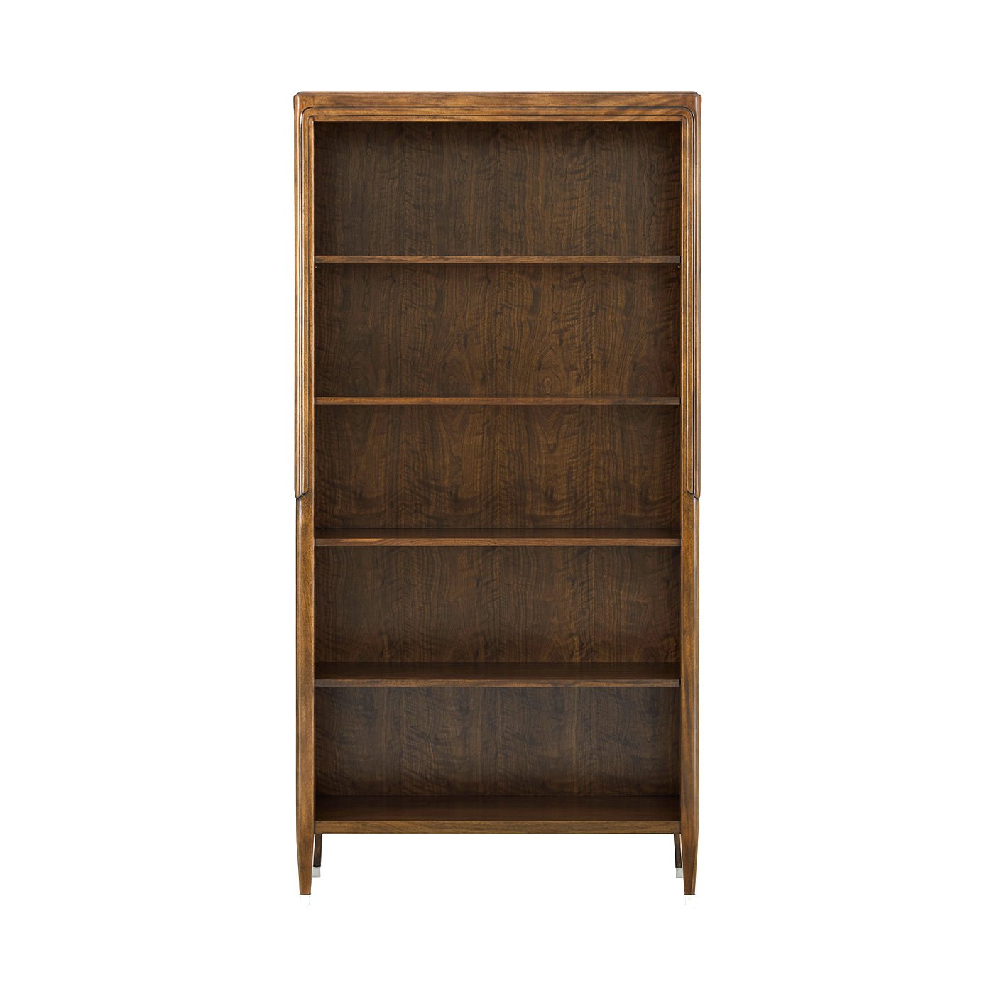 Walnut Art Deco Open Bookcase - English Georgian America