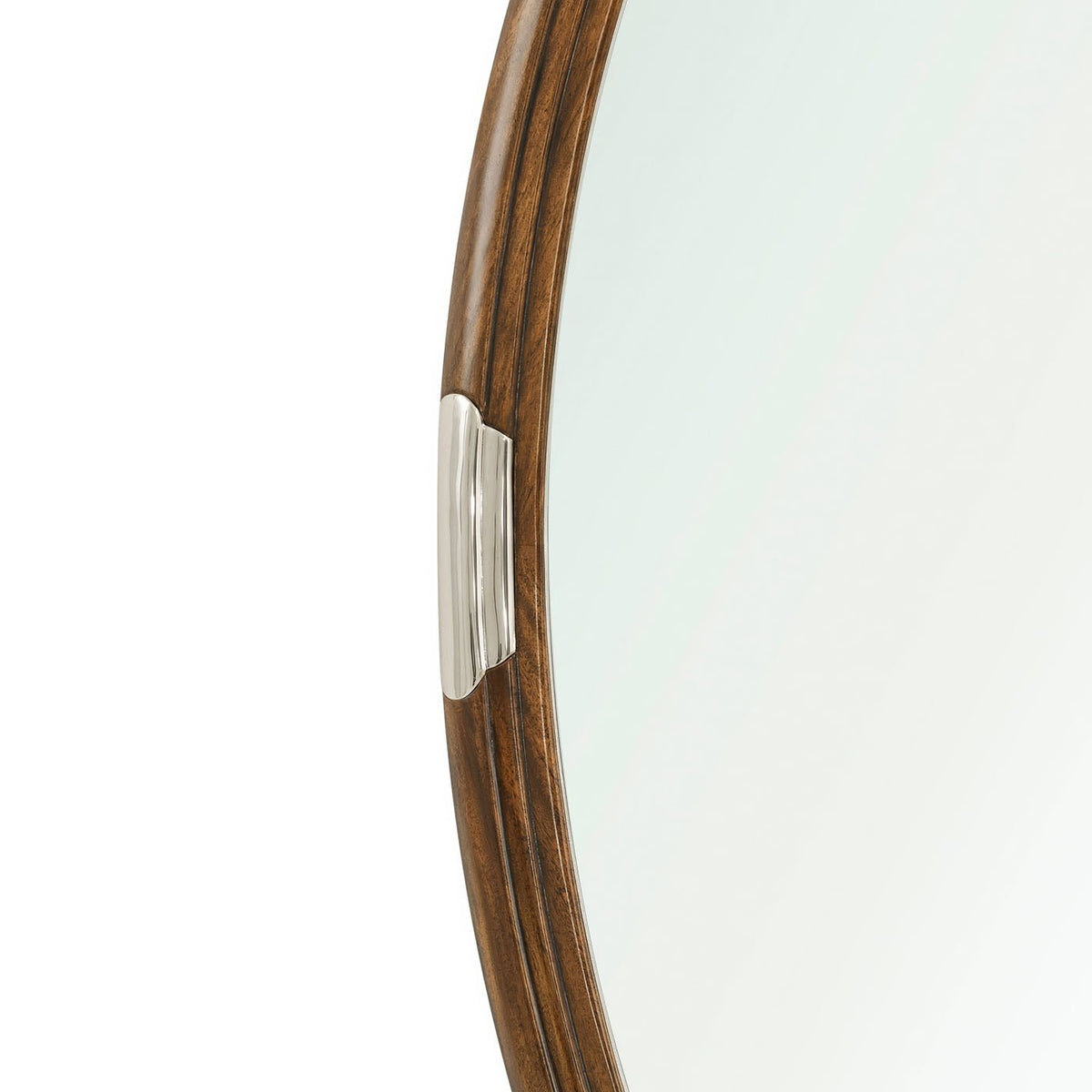 Walnut Art Deco Oval Mirror - English Georgian America