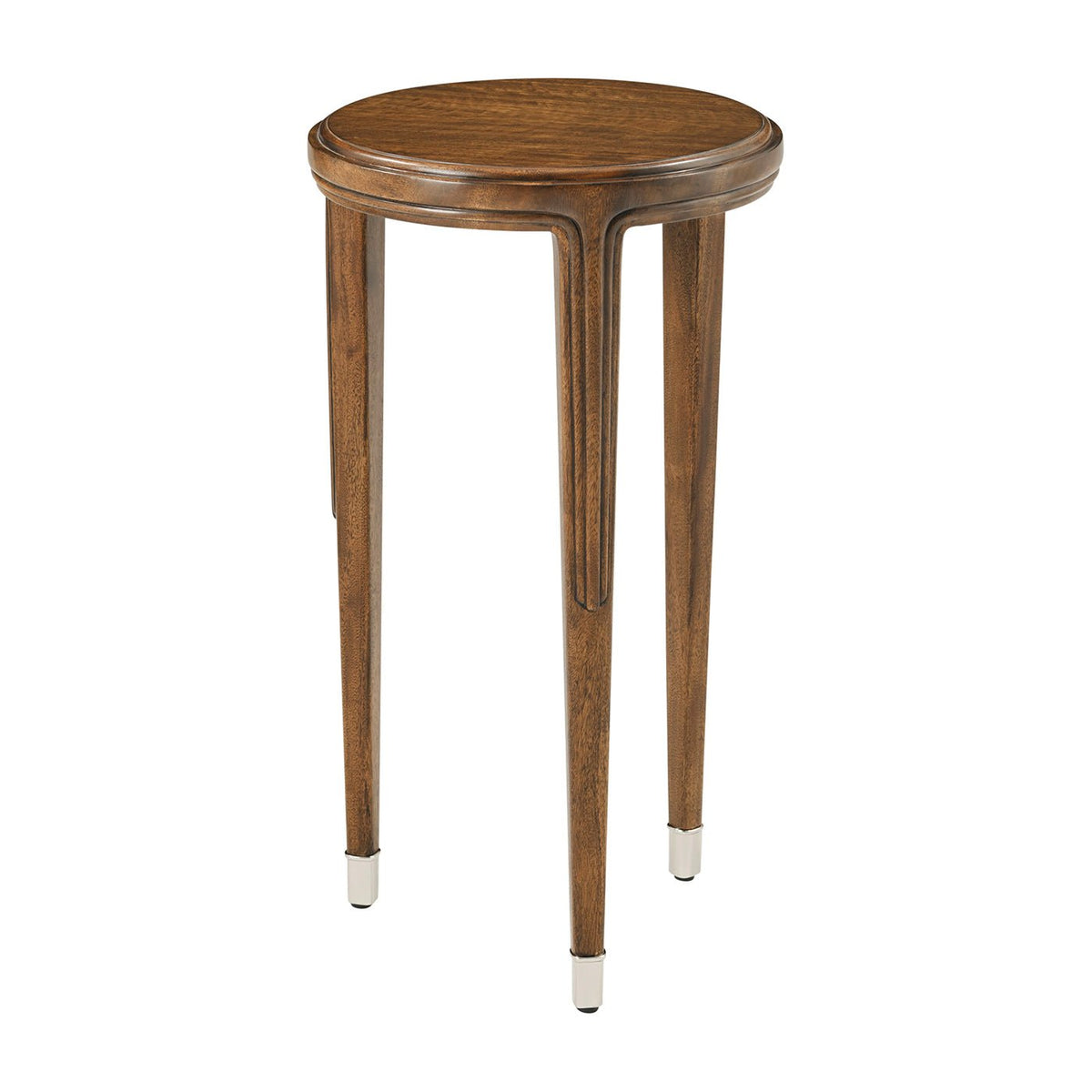Walnut Art Deco Round Accent Table - English Georgian America