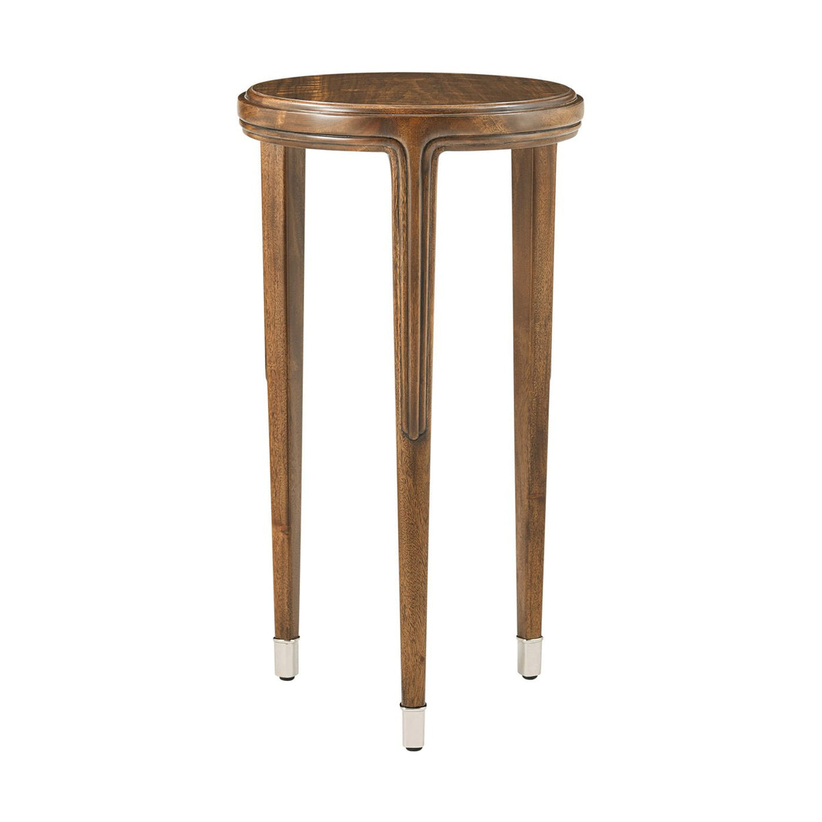 Walnut Art Deco Round Accent Table - English Georgian America