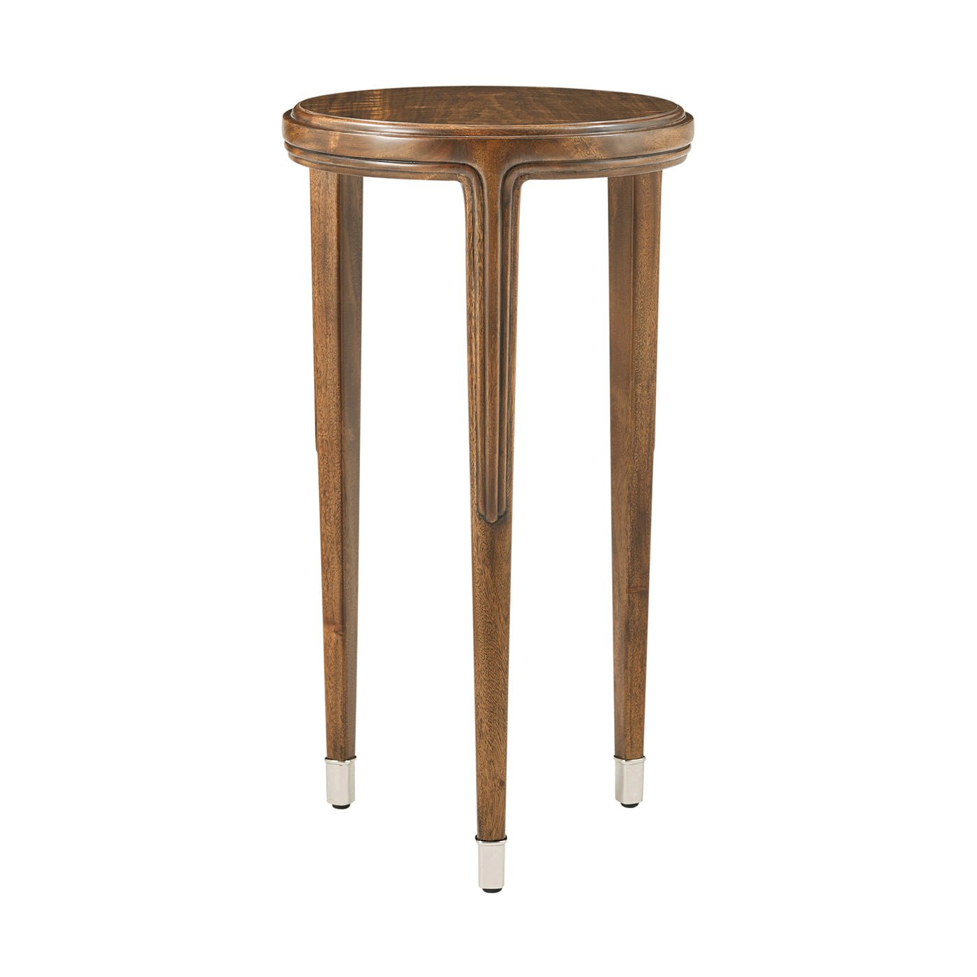 Walnut Art Deco Round Accent Table - English Georgian America