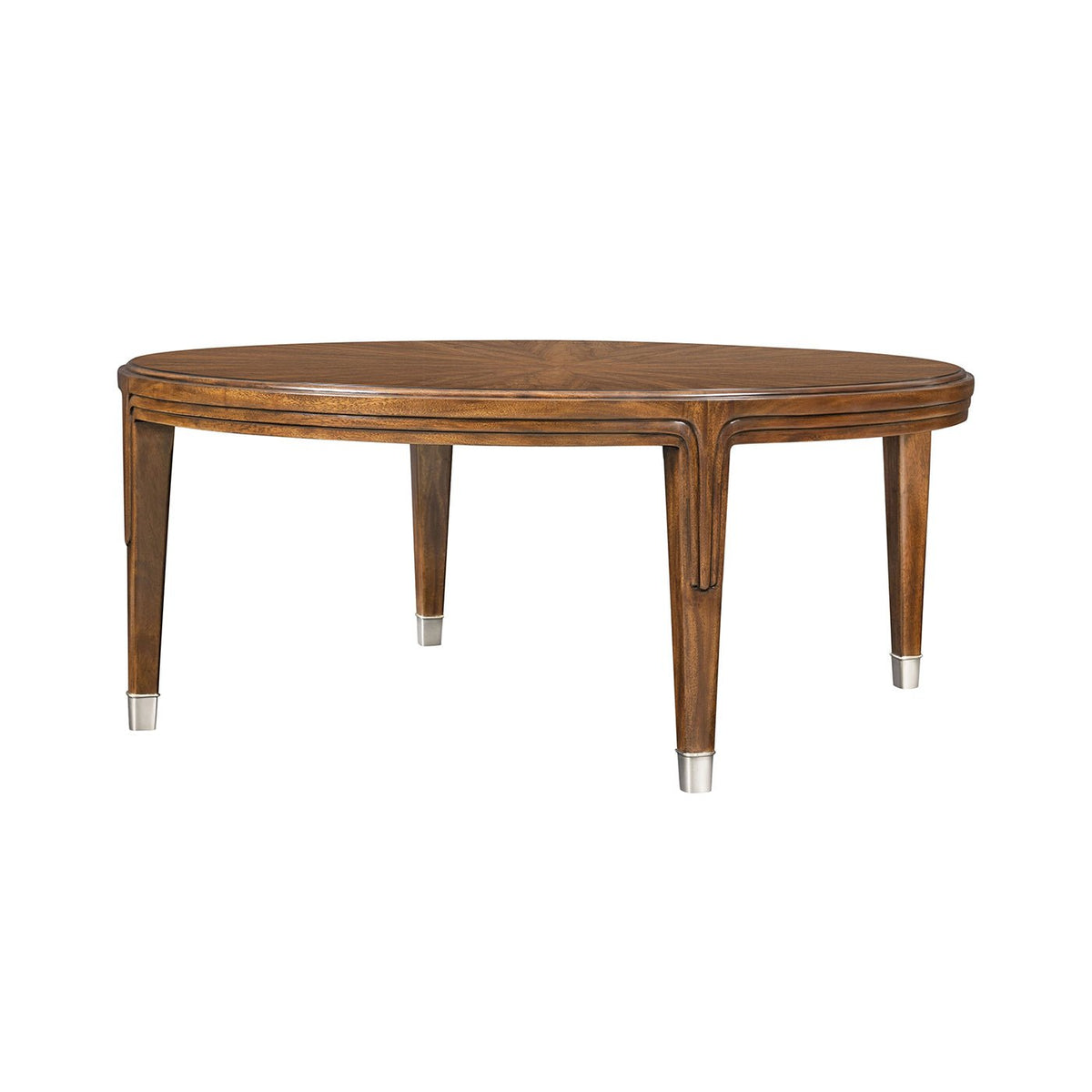 Walnut Art Deco Round Coffee Table - English Georgian America