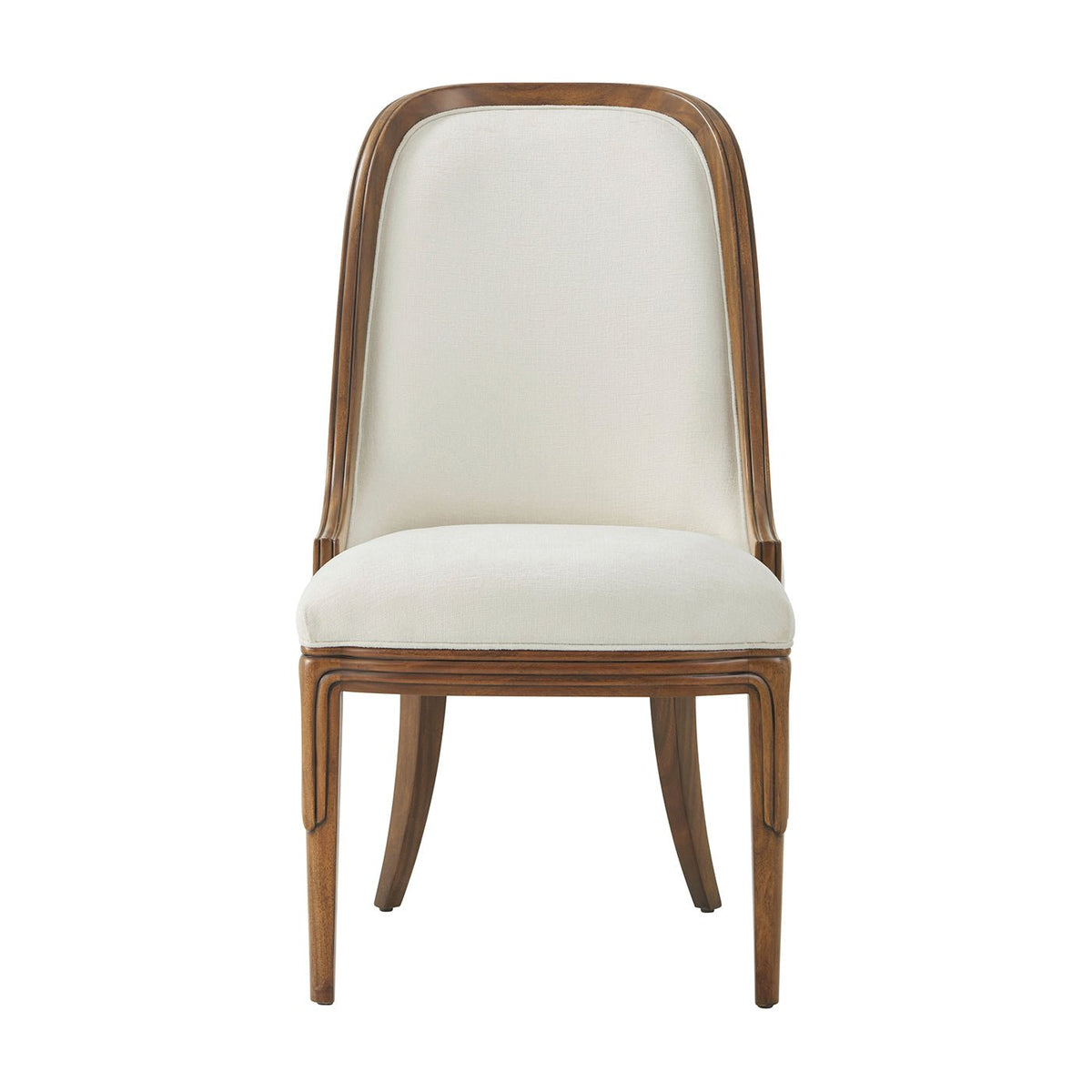 Walnut Art Deco Upholstered Dining Chair - English Georgian America