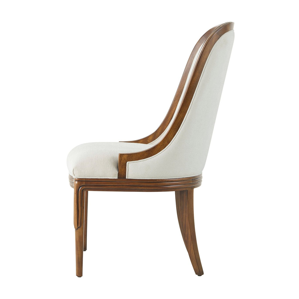 Walnut Art Deco Upholstered Dining Chair - English Georgian America