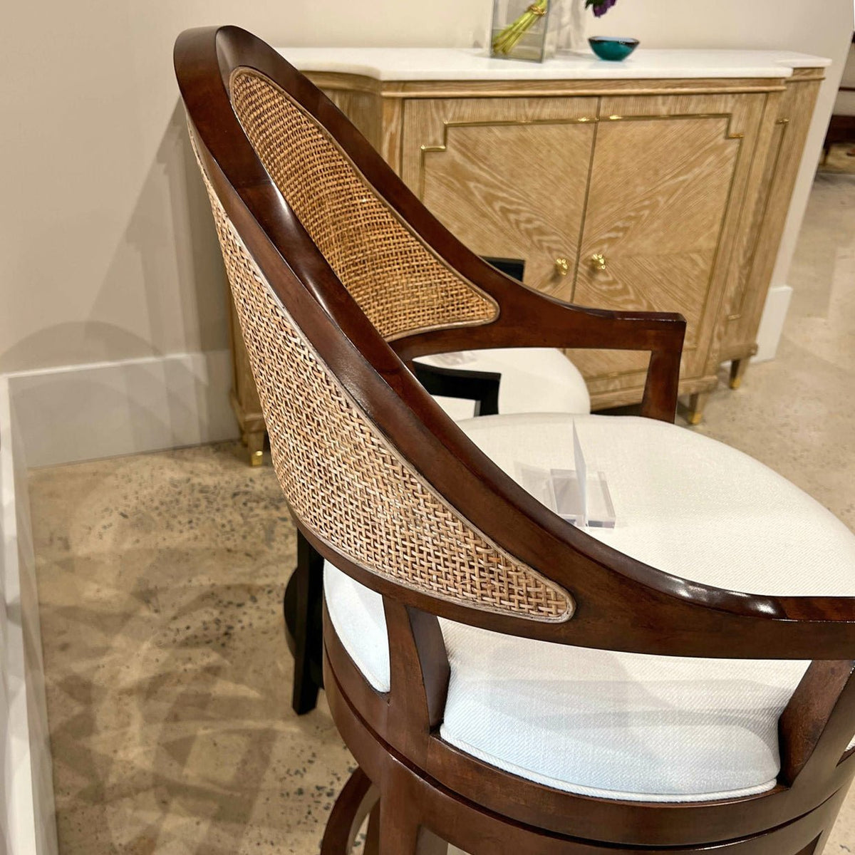 Walnut Swivel Bar Stool - English Georgian America