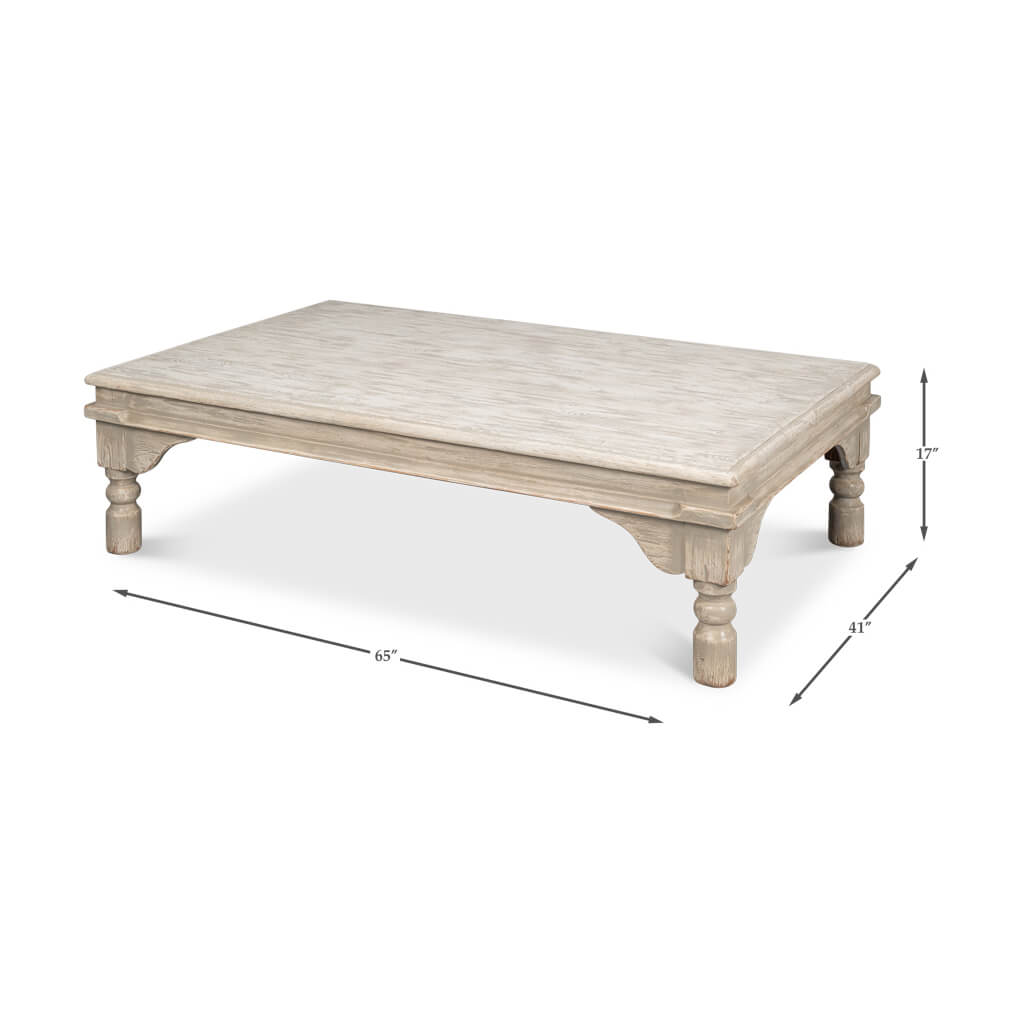 Washed Gray Lowrise Coffee Table - English Georgian America