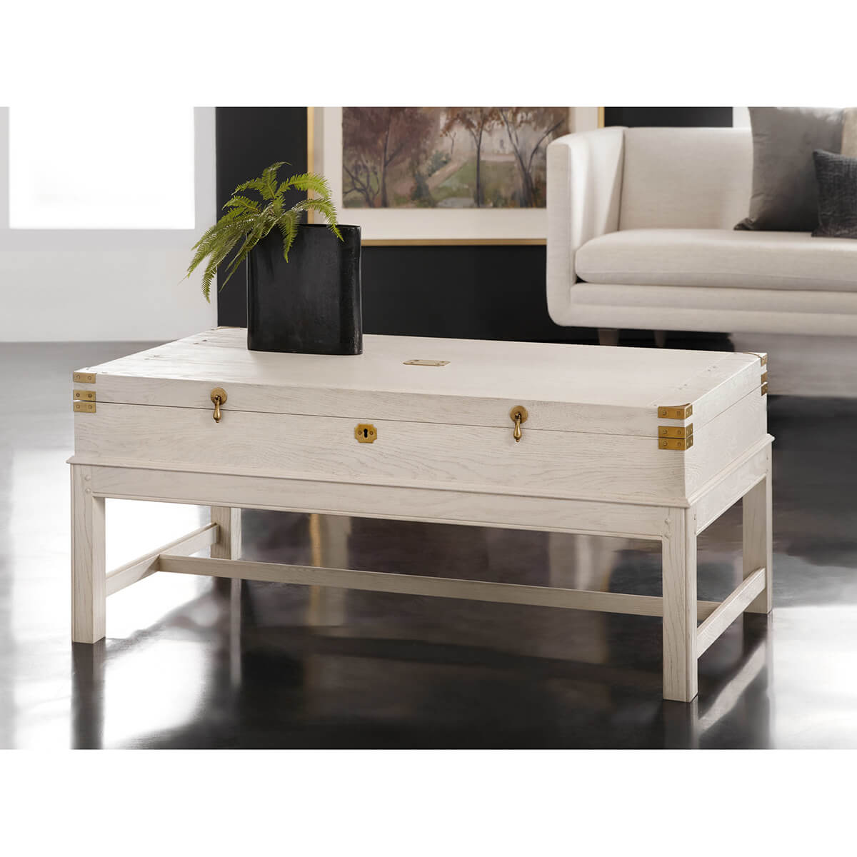 White Campaign Coffee Table - English Georgian America